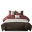 Édredon grand lit rouge 7 pièces - Broderie décorative en tissu, taies décoratives, taies décoratives, jupe de lit-124754818-124754814