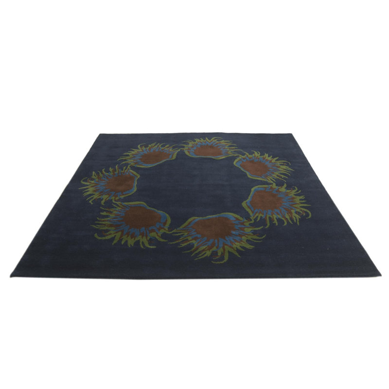 Tapis carré bleu marine Myrick