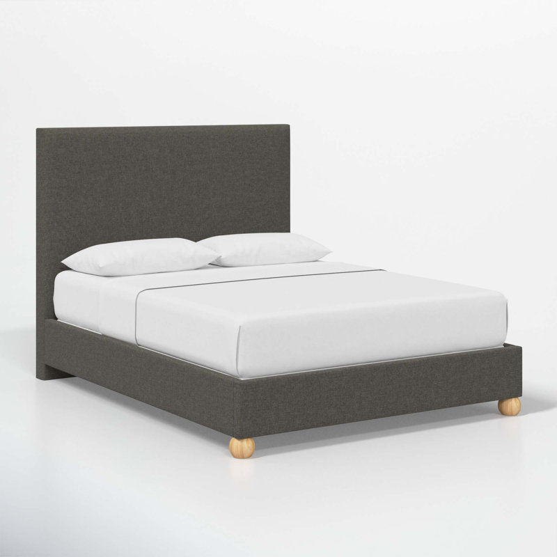 Benita Upholstered Standard Bed, Full, Zuma Charcoal Textured Linen