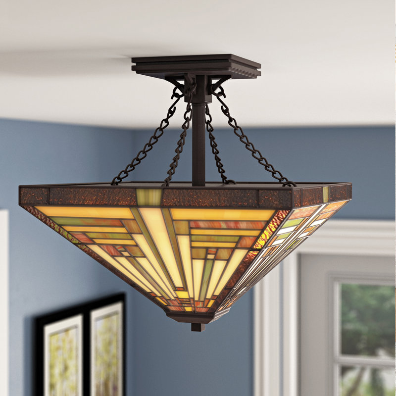 Diahna Glass Semi Flush Mount