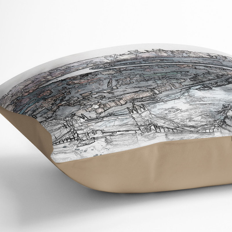 Square Throw Cushion, Stone, 40cm H x 40cm W x 15cm D