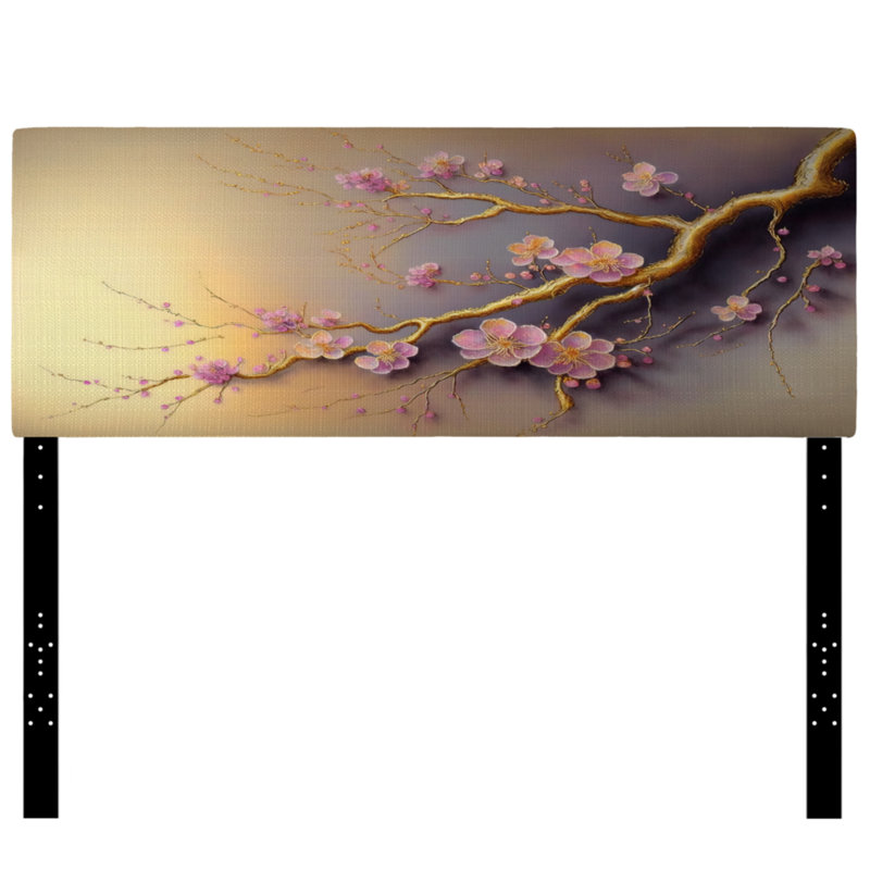 Kendo - Cherry Blossom Upholstery Panel Headboard, Très grand