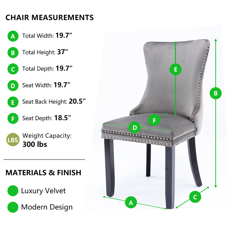 Upholstered Dining Chair, Grey