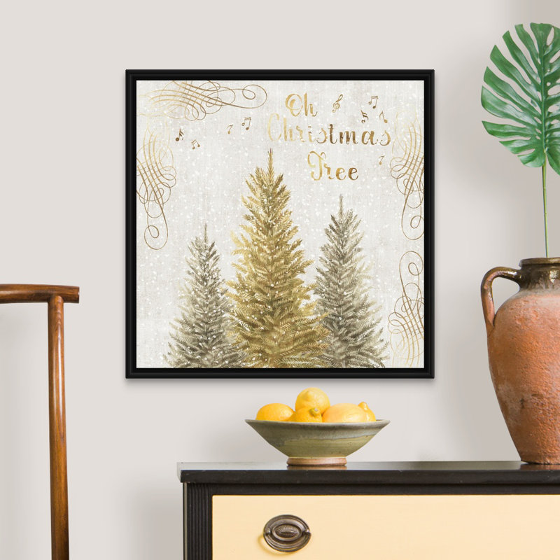 Oh Christmas Tree - reproduction d'art sur toile, H 26 po x l 26 po x P 1,75 po, Cadre noir