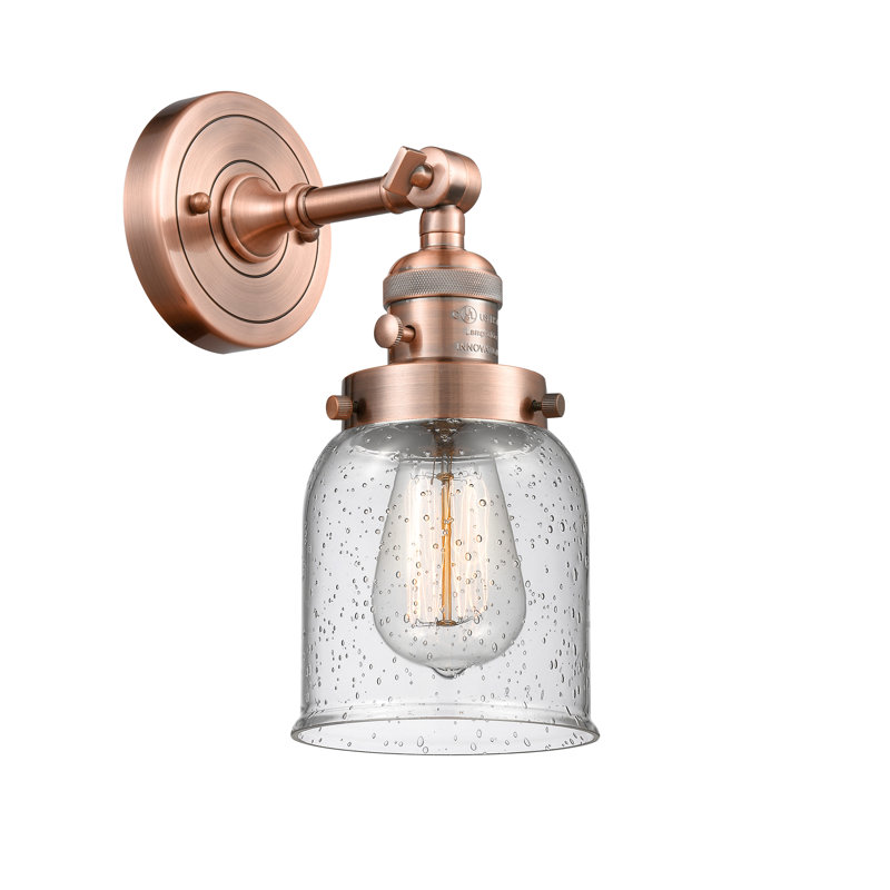 Bell - 1 Light 5" Sconce, 60 Watt Vintage Incandescent Bulb, Seedy, Antique Copper