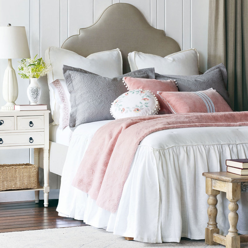 Sandrine 100% Cotton Zip Sham, Dove, King