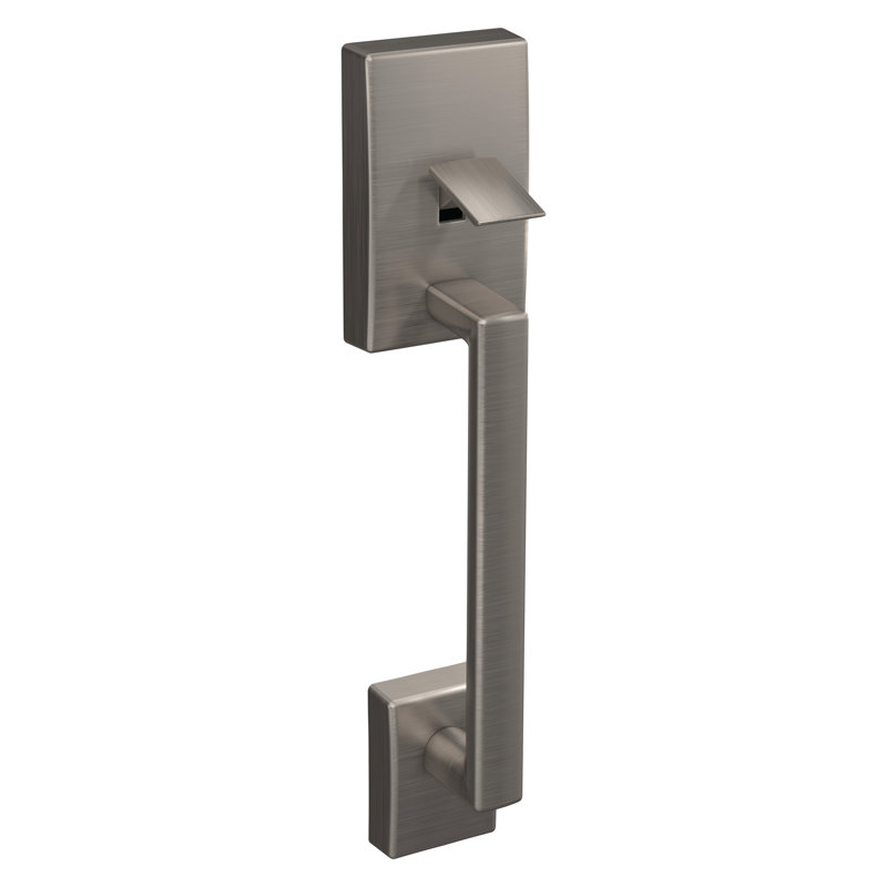 Century Lower Half Handleset with Plymouth Door Knob (Deadbolt Sold Separately), Satin Nickel