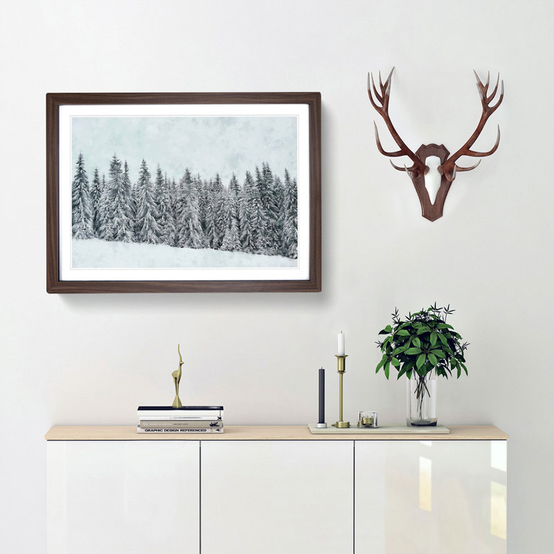 Points of the Trees - Framed Print, 62cm H x 87cm W x 2cm D, Walnut Framed