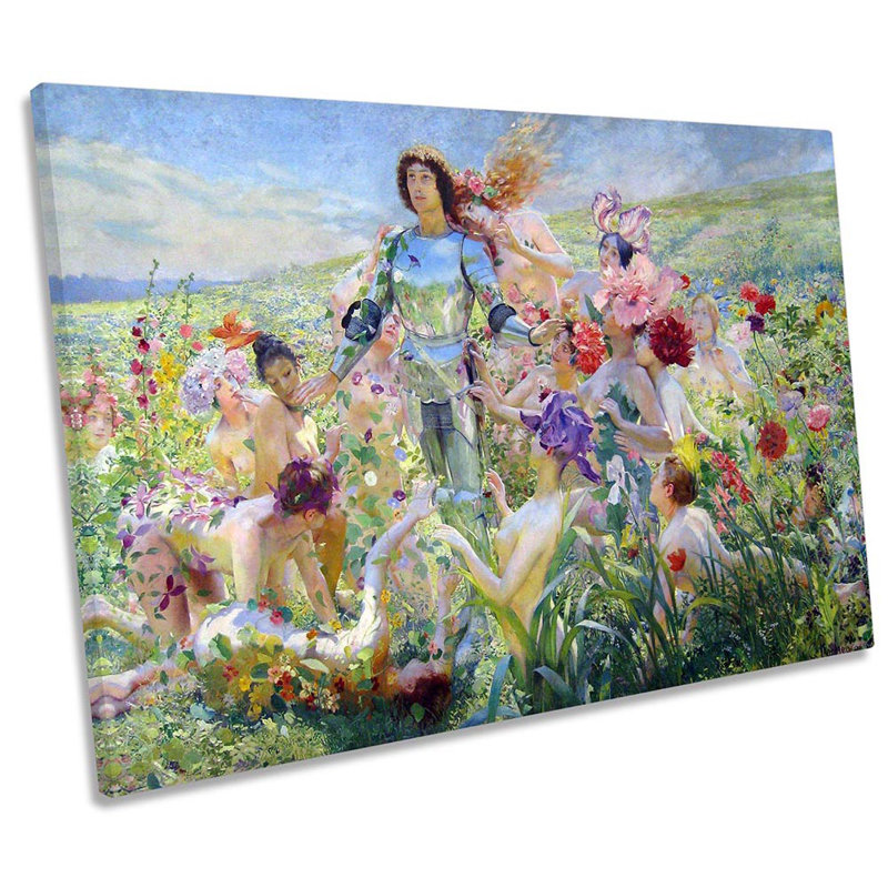 Georges Rochegrosse Knight Of Flowers - Wrapped Canvas Print, 91.4cm H x 137.2cm W x 4cm D