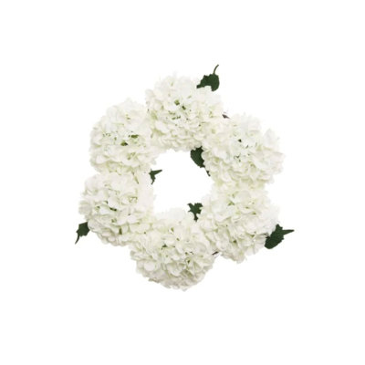 6pc Faux Hydrangea 18" Tall Wreath