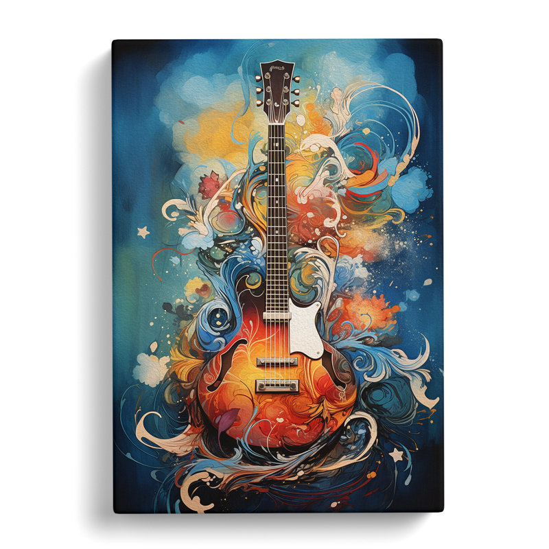 Guitar Symbolism Art No.2 - Wrapped Canvas, 60cm H x 40cm W x 3cm D