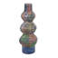 Vase décoratif décoratif, 3 accents arrondis, céramique multicolore de 22 pouces