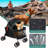 Foldable Pet Stroller With Weather Cover, 4 Wheels Pet Strolling Cart For Small/Medium Dogs And Cats With Storage Basket And Cup Holder-122515919