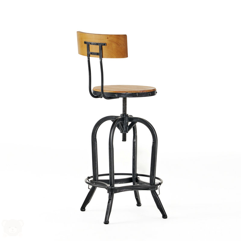 Oswalt Swivel Adjustable Height Counter Stool with Metal Frame