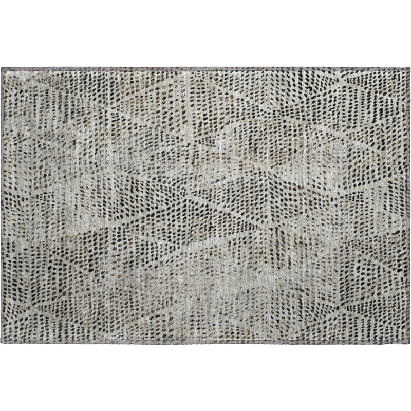 Premium Machine Washable Cerrito AMF591 Gray Rug, Rectangle 1'8" x 2'6"