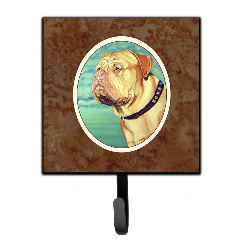 Organisateur de clés murales avec crochets clés french bouledogue Pelin, Brun/vert/noir, Dogue de Bordeaux