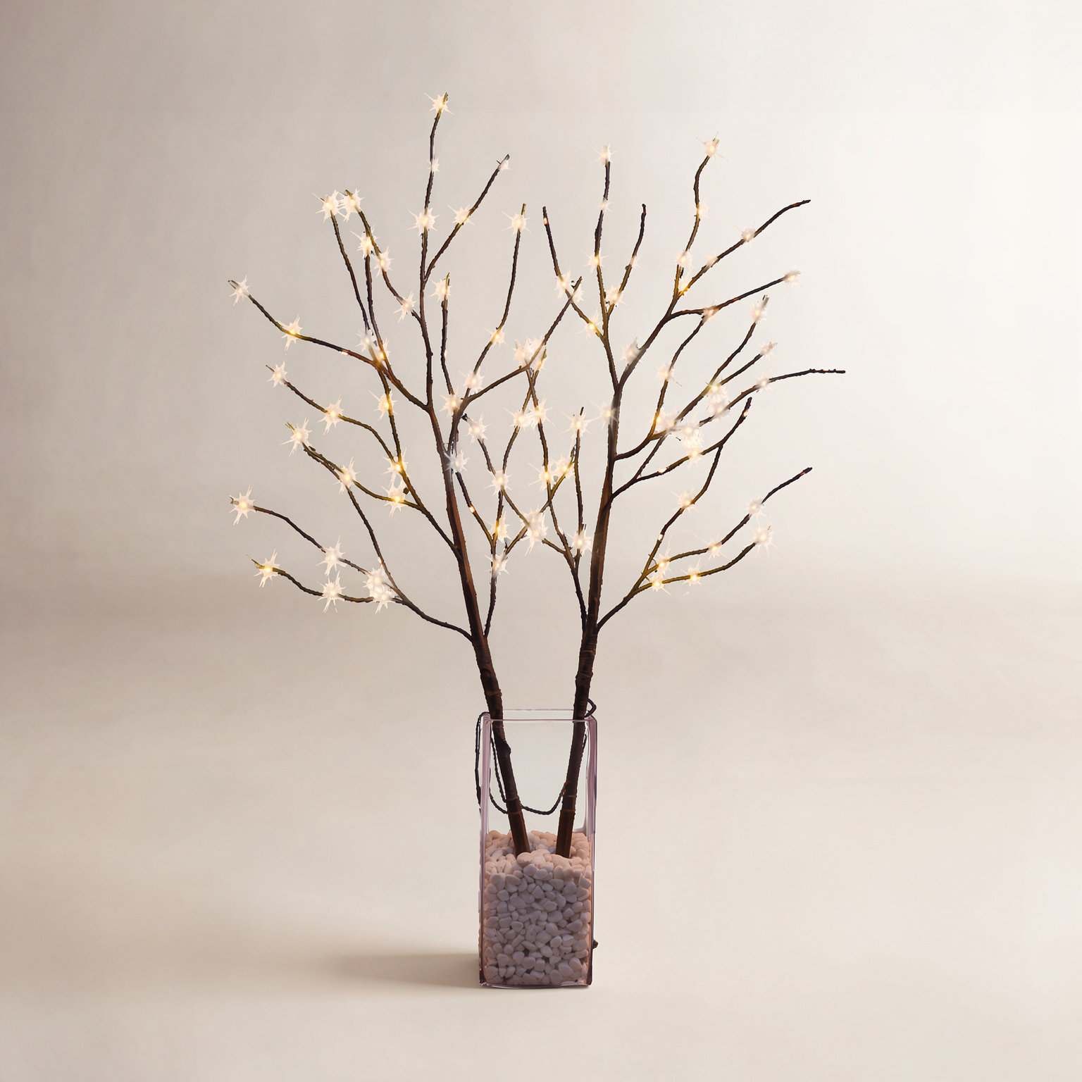 32" Willow Lighted Branches, Brown