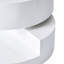 Petite table basse rotative avec rangement dissimulé, blanc brillant moderne, 24,25 po x 24,25 po x 12,75 po, fonction de rangement contemporaine et blanc brillant, 23,62 po x 23,62 po x 12,99 po