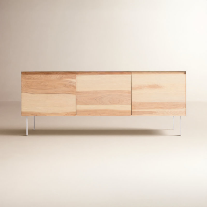 Clad 72'' W Sideboard, White/Hickory