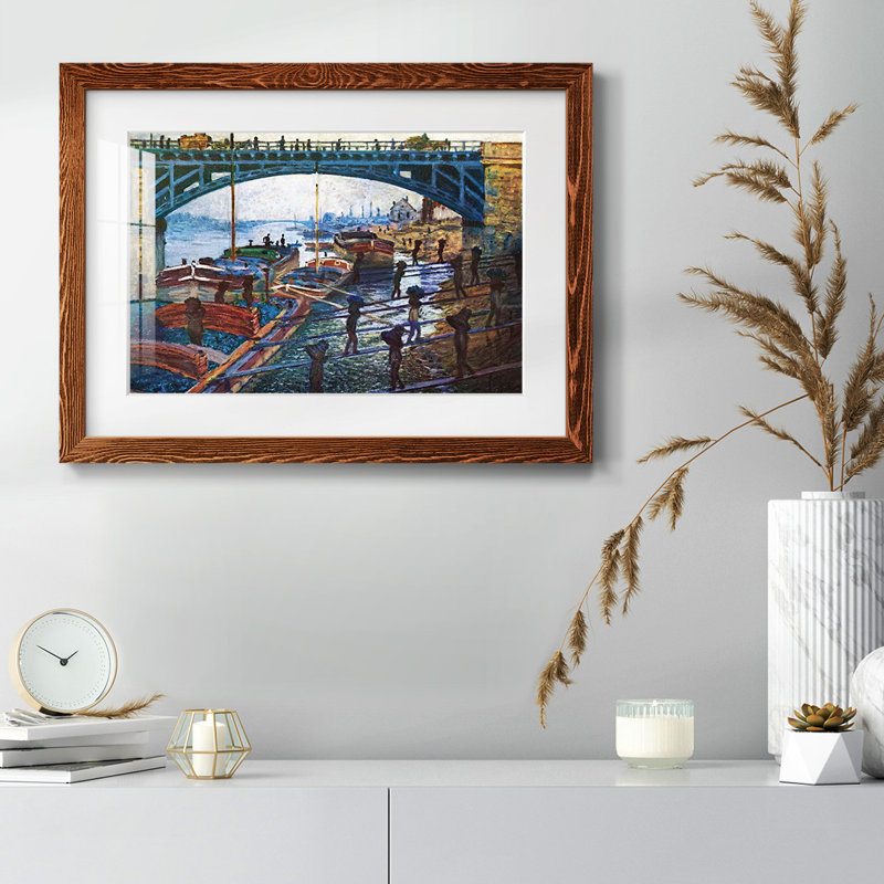 Le transporteur de charbon par Monet, Érable, H 14 po x l 20 po x P 1,5 po