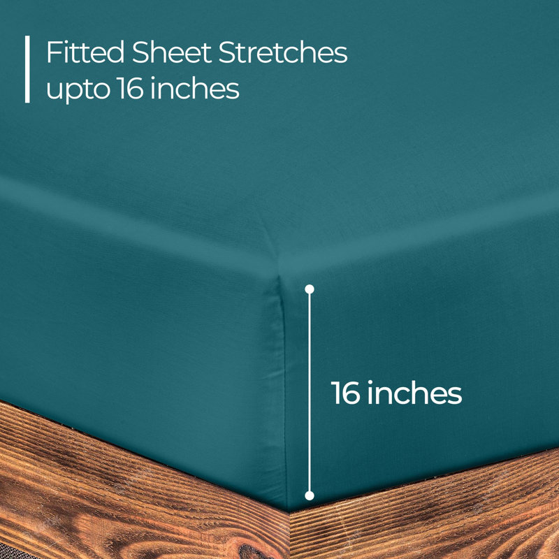 Royale Linens 300 Thread Count 100% Long Staple Combed Cotton Flat Sheet - Super Soft - Top Sheets - Flat Sheet Sold Separately - Breathable, Cool & Crisp Percale Sheets Only 