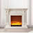 Ivory White Landscape Electric Fireplace With Decoration and Heating-119603336-108191633