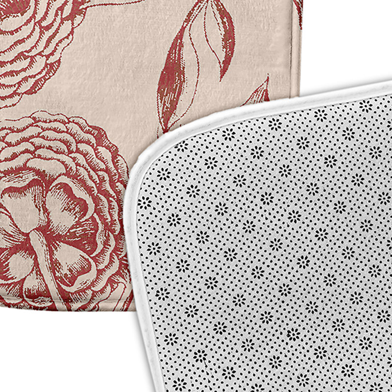 Tapis de bain Flower, L 17 po x L 24 po, Rouge