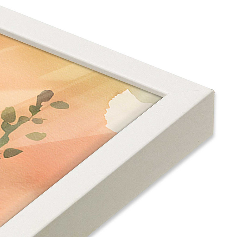 «Blossoms and Sunrise Glow Print», H 12 po x l 15 po, Blanc