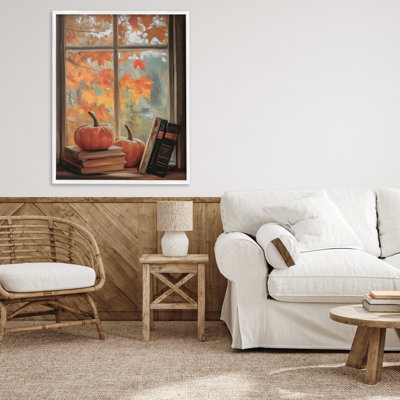 «Cozy Fall Window» encadrée, estampe numérique, conception par Arlington Prints