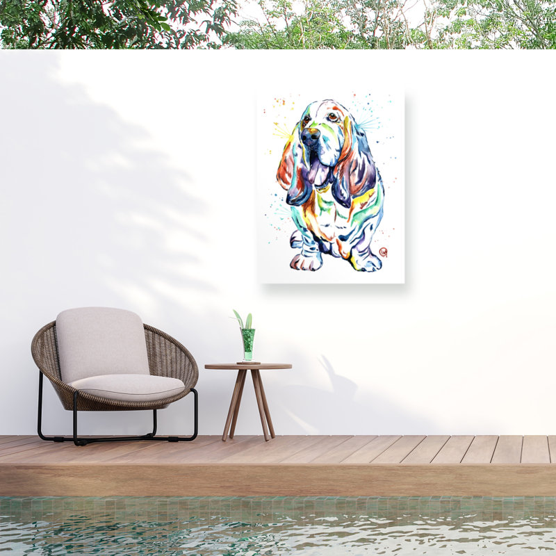 Toile pour l'extérieur Lisa Whitehouse Basset Hound, H 14 po x l 19 po