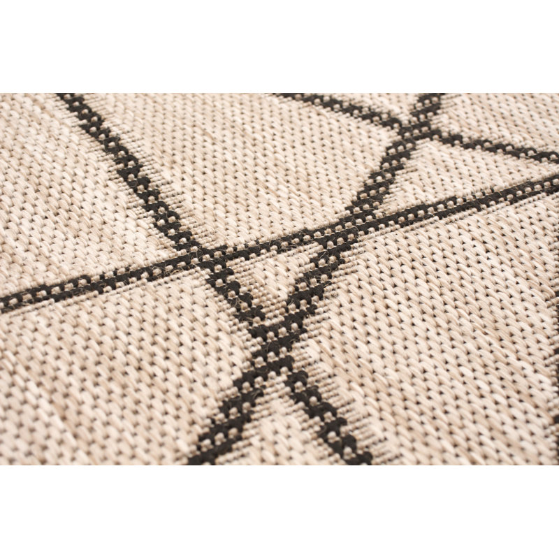 Tapis géométrique argent/noir Quamaine, Rectangle 5 pi 3 po x 7 pi 7 po