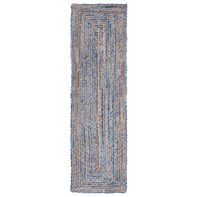 Demar Handmade Flatweave Blue/Natural Area Rug