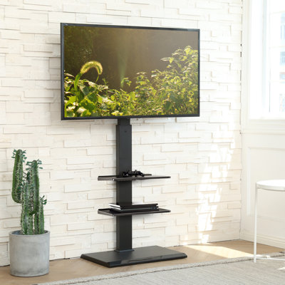 Écrans de montage sur pied pivotants noirs avec tablettes Fitueyes pouvant supporter jusqu'à 88 lb