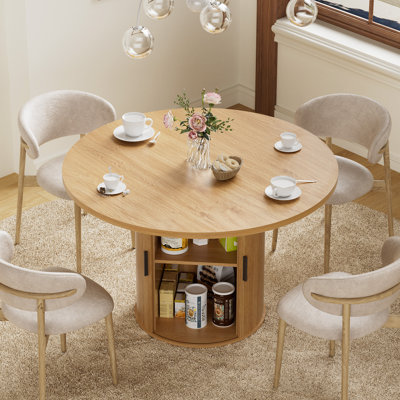 48"W Round Dining Table Seats 6