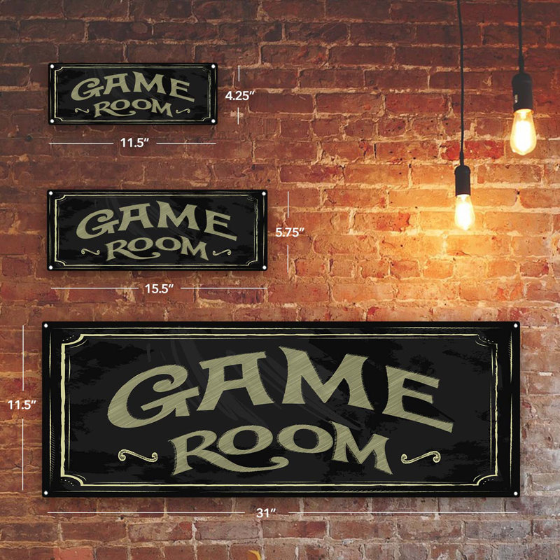 Panneau en métal de style salle de jeux