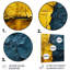 Collage harmonique jaune azur - Collages abstraits, art mural en métal-1562689964