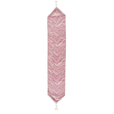Carnageeragh Fields Boutique Zebra Patern, Polyester Jacquard, With Tassles, Silver, 13 Inch X 70 Inch, Decorative Table Runner