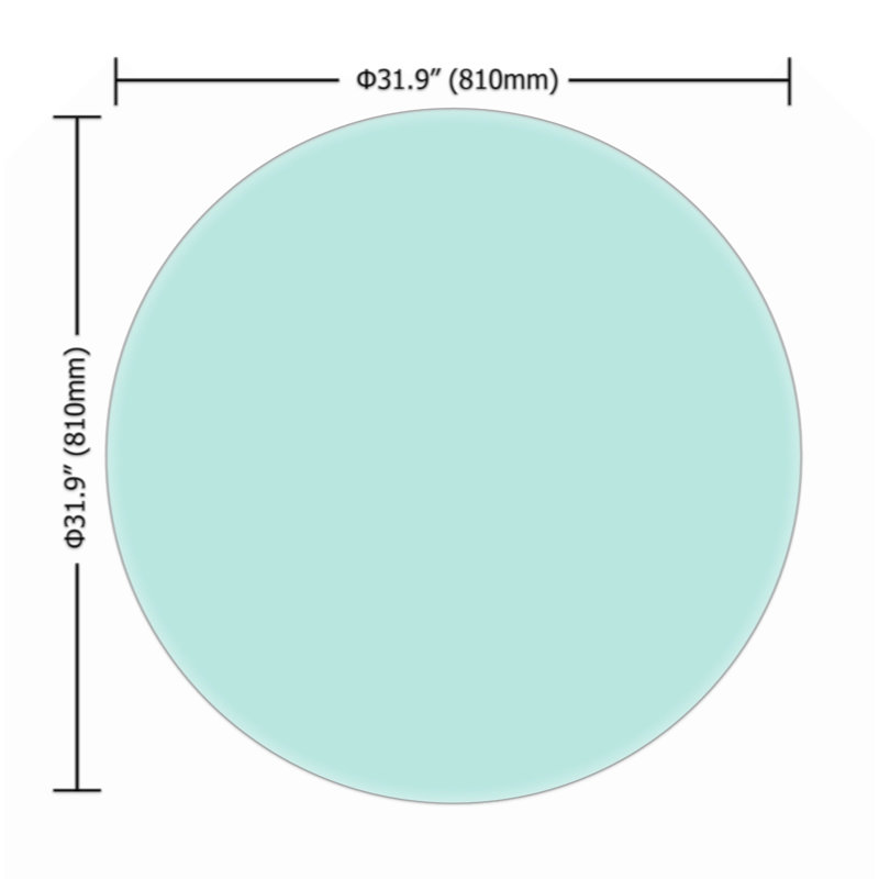 32" Inch Round Tempered Glass Table Top Clear Glass 2/5 Inch Thick Beveled Polished Edge