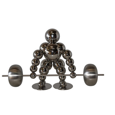 Statue en chrome haltérophile Alesja Modern Art
