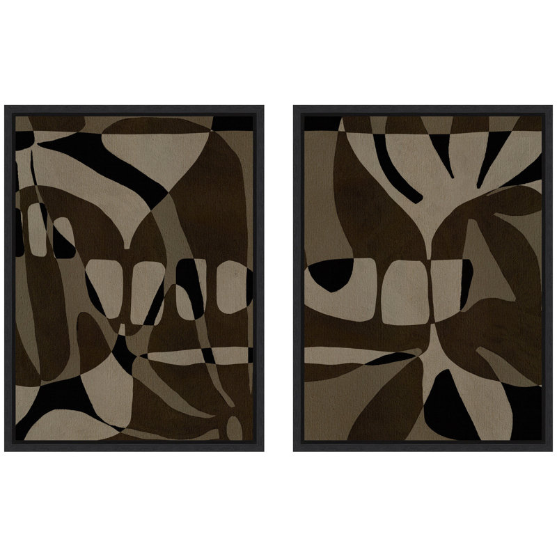 Contour 1 and 2 Framed Canvas Wall Art Set by Shatha Al Dafai