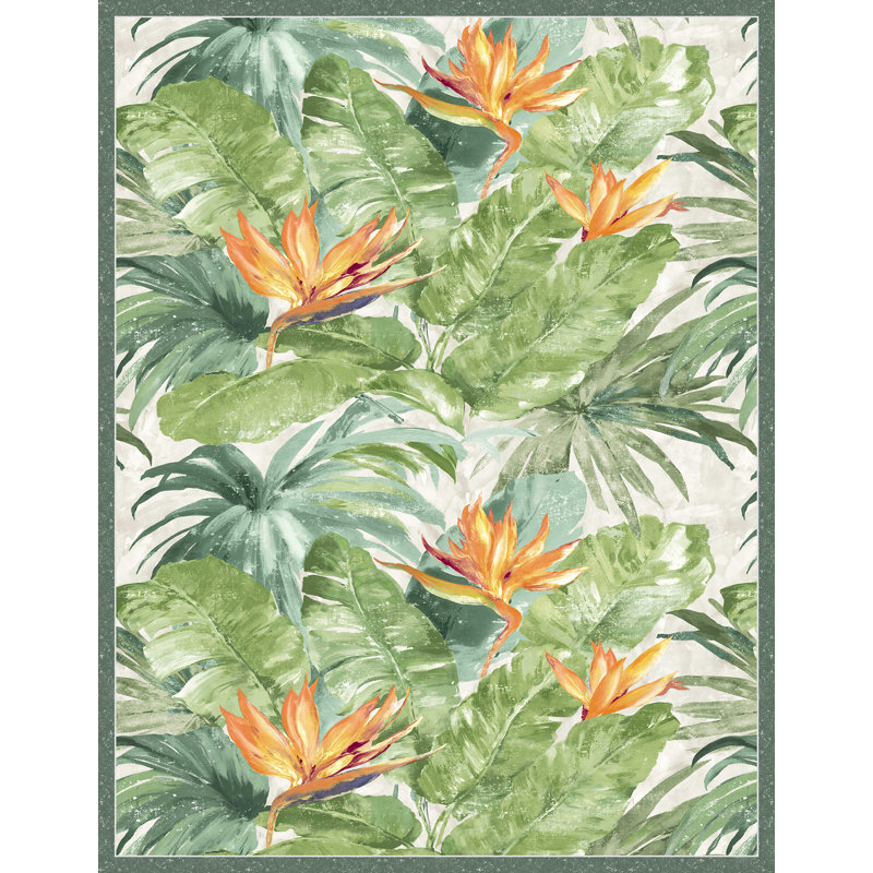 Hunter Floral Machine Printed Area Rug, Rectangle 155 x 200cm