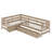 Twin Size L-Shaped Bed Frame With Drawers And Space-Saving 2 Beds In 1 Design-777875738