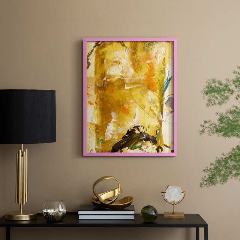 «Blazing Rays II», reproduction encadrée - bois massif, H 11 po x l 9 po, Rose