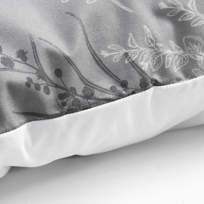 Bedsure Reversible Floral Duvet Cover Set with Zipper Closure, King Duvet Cover + 2 Additional Pieces, Gray