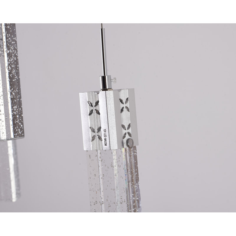Lustre 12 lumières DEL chromées à intensité variable avec cristaux transparents