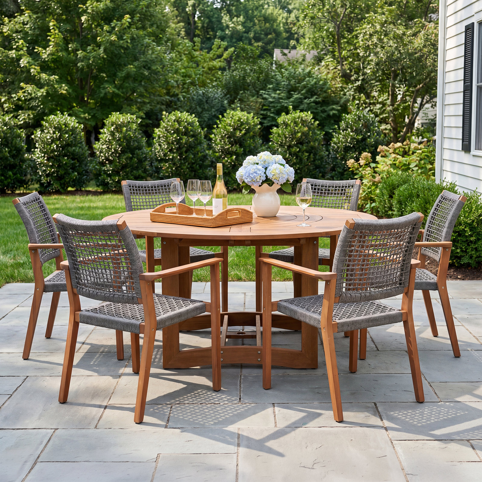 Fleur 63" Eucalyptus Patio Dining Set