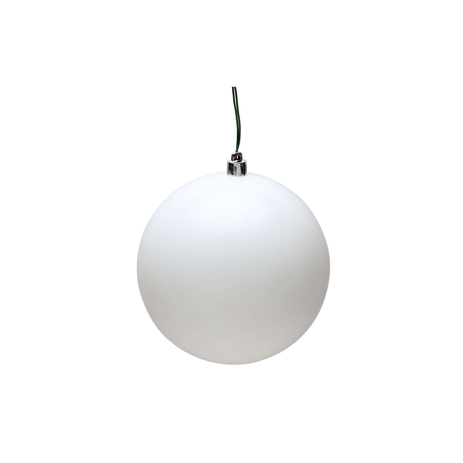 Holiday Décor Ball Ornament, White Matte, 4" H x 4" W x 4" D