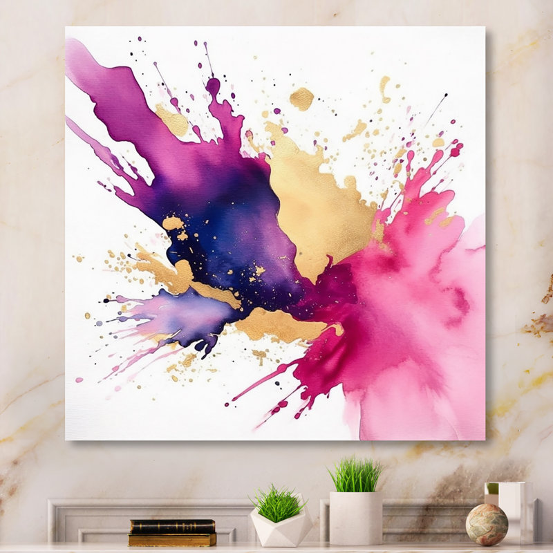 «Mauve et rose», art mural Fractals, Toile tendue, H 30 po x l 30 po x P 1 po