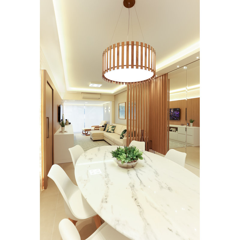 3 - Light Chandelier, 8.58" H x 19.5" W x 19.5" D, Cappuccino