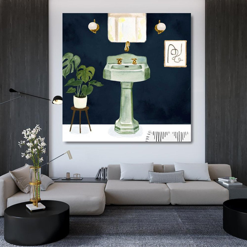 Bungalow Bungalow Borges, Victor, reproduction d'art sur toile tendue: Boho Bath S éviers II, H 36 po x l 36 po